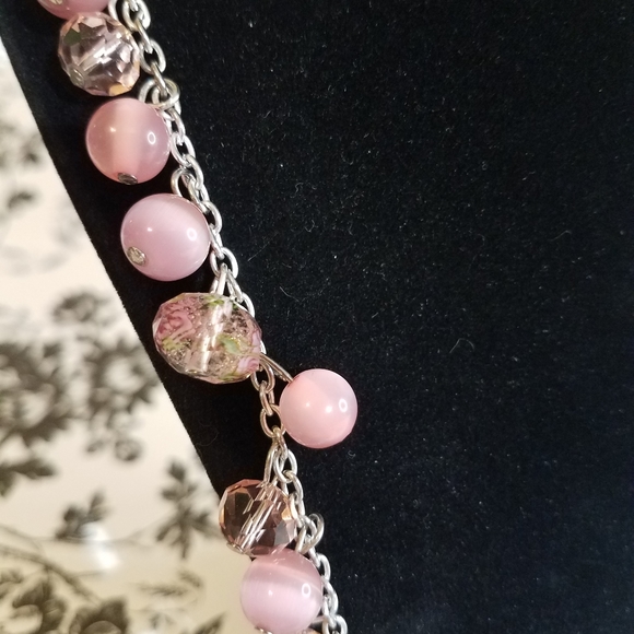 Long pink rose necklace jr8 - Picture 6 of 6